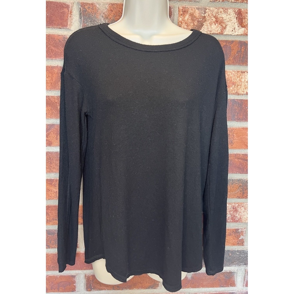 Michael Stars Black Breathable Sweater Size XS Ribbed Detail on Back And Sleeves